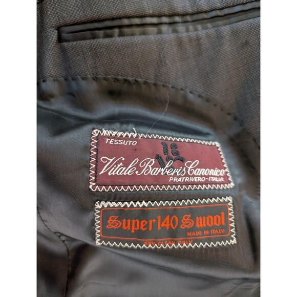 Tessuto Italiano BARBERIS CANONICO Sz 42R Blazer Jacket Dark Gray - Picture 8 of 10